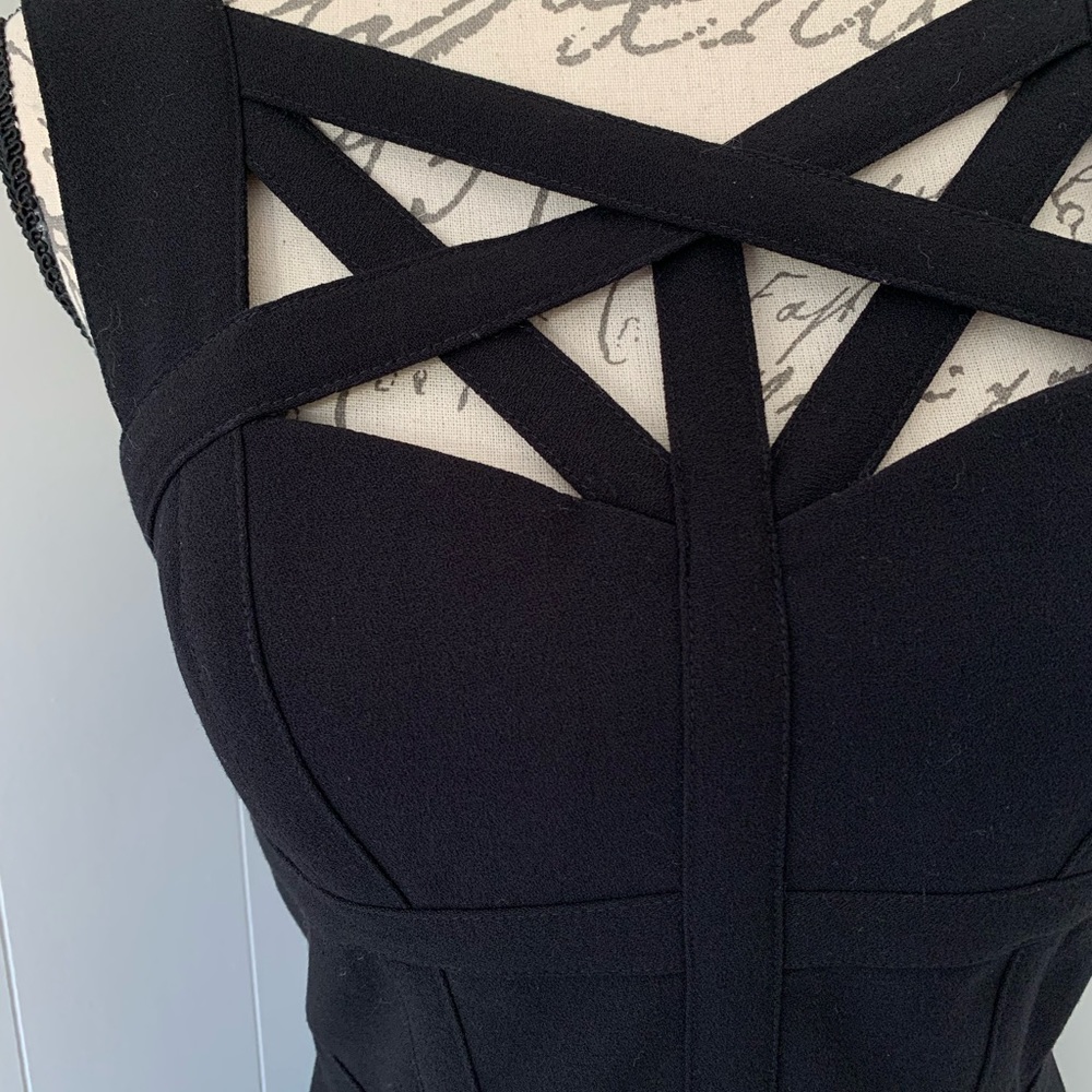 BCBGMaxAzria Yasminka Corset A- Line Black Dress Size 6 - Picture 5 of 12